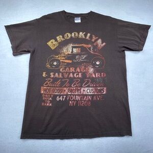 Gildan NWOT Men's Graphic T-shirt Brooklyn Hot Rod Garage & Salvage Yard Racing